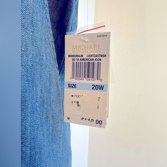 NWT MICHAEL by Michael Kors Blue WideLeg Shorts Womens Size 20 Culottes Chambray - Picture 2 of 7